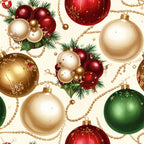 burgundy red, champagne gold, cream, forest green, holiday, christmas, ornaments, baubles, beads, evergreen branches, pine, elegant, luxurious, traditional, festive, metallic accents, decorative, seasonal, winter, pearl white, rich red, gold embellishments, glamorous, sophisticated, celebration, decorative balls, holiday decor, classic christmas
