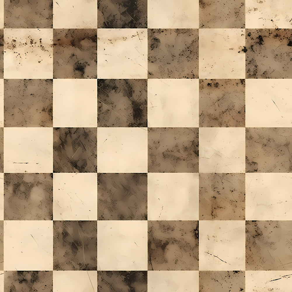 taupe, beige, cream, tan, brown, checkerboard, checkered, geometric, distressed, grunge, abstract, neutral, earthy, weathered, textured, modern, contemporary, rustic, industrial, natural, monochromatic, two-tone, alternating pattern, home decor, nursery, kids room, playroom, gender neutral, unisex