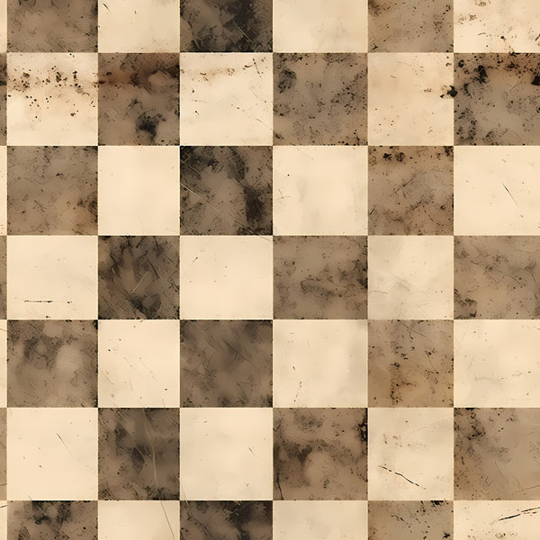 taupe, beige, cream, tan, brown, checkerboard, checkered, geometric, distressed, grunge, abstract, neutral, earthy, weathered, textured, modern, contemporary, rustic, industrial, natural, monochromatic, two-tone, alternating pattern, home decor, nursery, kids room, playroom, gender neutral, unisex