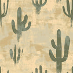 beige, sage green, cactus pattern, saguaro cactus, desert theme, western motif, distressed texture, vintage style,, fabric panel, southwestern design, earthy tones, neutral colors, rustic finish, weathered look, botanical print, arizona landscape, desert flora, muted palette, cotton fabric