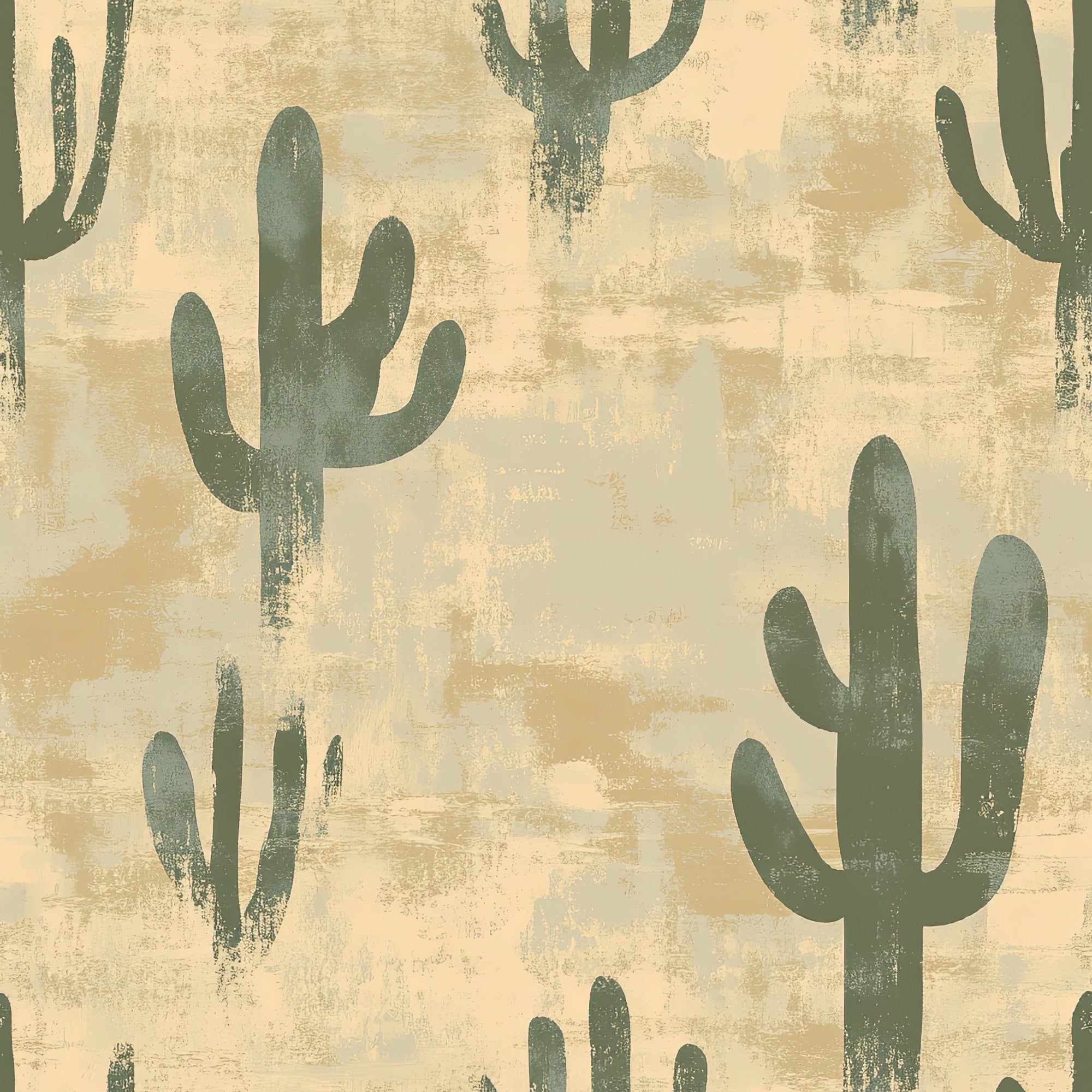 beige, sage green, cactus pattern, saguaro cactus, desert theme, western motif, distressed texture, vintage style,, fabric panel, southwestern design, earthy tones, neutral colors, rustic finish, weathered look, botanical print, arizona landscape, desert flora, muted palette, cotton fabric