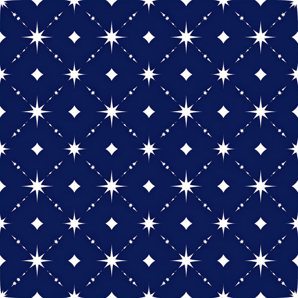 navy blue, dark blue, white stars, celestial, starry night, geometric, modern, elegant, sophisticated, diamond shapes, four-pointed stars, night sky, space theme, twinkle stars, sparkle, contemporary, neutral, classic, timeless, nursery, baby room, kids room, gender neutral, calming, peaceful, dreamy, cosmic, moonlight
