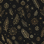 gold, black, botanical, celestial, nature, holiday, winter, christmas, elegant, modern, sophisticated, stars, leaves, citrus slices, festive, botanical leaves, delicate, whimsical, night sky, metallic gold, decorative, seasonal, minimalist, celestial motifs, natural elements, luxury, home decor, nursery, sophisticated patterns, starry