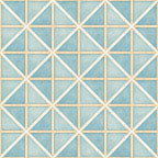 sky blue, geometric, modern, diamond pattern, quilted, contemporary, grid pattern, crosshatch, turquoise, teal, light blue, cream, beige, soft blue, minimalist, clean lines, structured pattern, home decor, bedding, nursery, contemporary design, abstract geometric, triangular pattern, neutral palette, sophisticated, elegant, structured design, bath decor