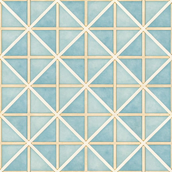 sky blue, geometric, modern, diamond pattern, quilted, contemporary, grid pattern, crosshatch, turquoise, teal, light blue, cream, beige, soft blue, minimalist, clean lines, structured pattern, home decor, bedding, nursery, contemporary design, abstract geometric, triangular pattern, neutral palette, sophisticated, elegant, structured design, bath decor
