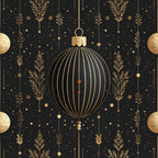 black and gold, gold foil, metallic gold, dark background, ornaments, holiday, christmas, celestial, stars, botanical, ferns, plants, elegant, luxury, sophisticated, modern, geometric, hanging spheres, festive, winter, sparkly, glamorous, night sky, decorative baubles, formal, art deco, nature inspired, premium