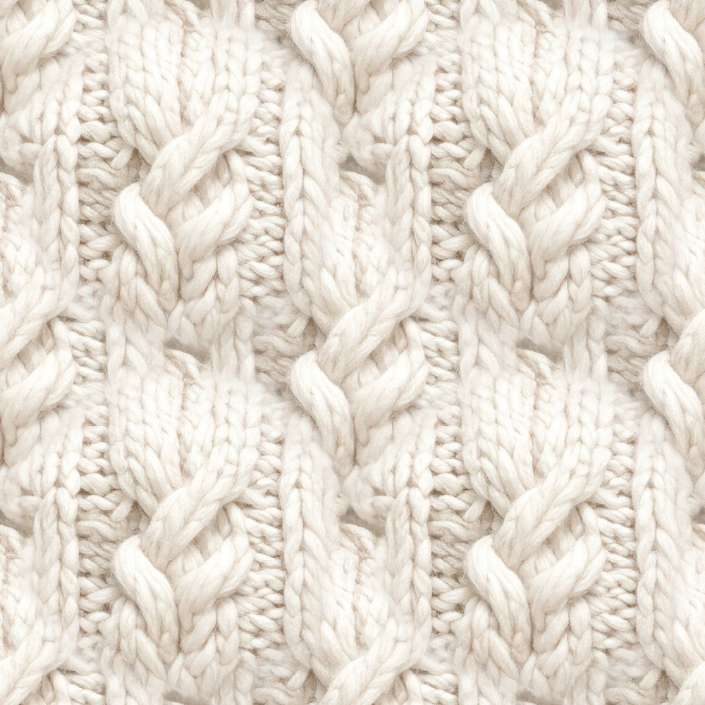 cream, ivory, off-white, white, cable knit, knit pattern, textured, woven, braided, twisted, cozy, warm, neutral, monochromatic, minimalist, modern, classic, traditional, elegant, sophisticated, winter, cold weather, nursery, baby room, toddler, comfort, soft texture, dimensional, relief pattern, aran knit