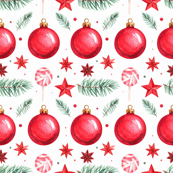 red ornaments, christmas baubles, holiday decorations, evergreen branches, pine needles, red stars, candy cane striped, peppermint candy, beaded ornaments, festive, seasonal, christmas theme, winter holiday, red and green, metallic gold accents, shiny baubles, traditional christmas, whimsical, cheerful, decorative elements, small beads, star ornaments, holiday cheer, christmas morning, gift wrapping theme, festive celebrations, red metallic, warm festive, yuletide