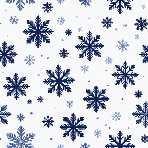 navy blue, white, snowflakes, winter, frozen, christmas, holiday, snow, icy, geometric, modern, elegant, cold weather, festive, seasonal, kids room, nursery, playroom, baby shower, midnight blue, crystalline, symmetrical, abstract, delicate, frosty, december, seasonal decor, ice crystal, winter wonderland