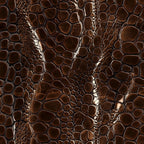 brown, chocolate brown, crocodile skin, alligator texture, reptile pattern, leather appearance, scales, embossed texture, glossy finish, animal print, exotic skin, luxury texture,, fabric panel, western theme, rustic brown, textured surface, reptilian scales, natural pattern, organic shapes