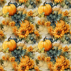 golden yellow, burnt orange, sage green, dusty blue, cream, floral, sunflower, pumpkin, autumn, fall, harvest, thanksgiving, nature, botanical, rustic, farmhouse, traditional, vintage, sunflowers, pumpkins, grapes, leaves, seasonal, home decor, cozy, warm tones, garden theme, country style