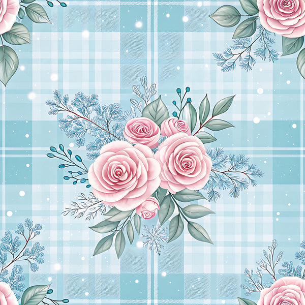 blush pink, pale blue, dusty blue, soft blue, light turquoise, sage green, romantic floral, rose bouquet, cottage core, vintage floral, gingham check, plaid background, delicate flowers, garden theme, botanical, nature inspired, elegant, whimsical, spring, romantic, feminine, soft and dreamy, roses, fern leaves, berries, gingham pattern, easter, baby girl, nursery, shower gifts