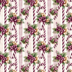 plum purple, dusty rose, cream, mauve, soft pink, floral, striped, candy cane, botanical, vintage, elegant, romantic, traditional, flowers, berries, greenery, leaves, holiday, christmas, festive, whimsical, cottage core, spring, summer, garden, nature-inspired, delicate, feminine, classic, timeless