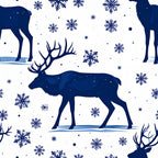 navy blue, white, winter, snowflakes, deer, elk, moose, reindeer, forest animals, wildlife, christmas, holiday, snow, winter wonderland, celestial, elegant, traditional, nature-inspired, rustic, festive, cold weather, woodland, alpine, scandinavian, geometric snowflakes, silhouette animals, monochromatic, wintery scene, nursery, kids room