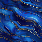 royal blue, navy blue, cobalt blue, gold accents, white highlights, agate pattern, marble texture, flowing lines, wavy stripes, geological design, abstract swirls, luxurious appearance, sophisticated mood,, fabric panel, mineral inspired, layered bands, organic curves, deep blues, metallic gold