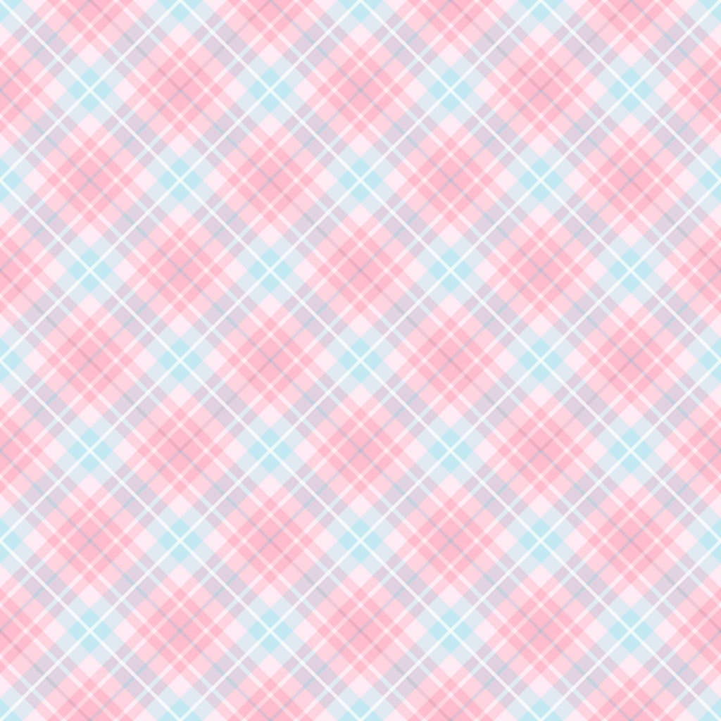 pink, blue, lavender, white, plaid pattern, diagonal stripes, checkered design, pastel colors, soft hues,, fabric panel, tea party theme, feminine style, craft material, sewing supplies, gentle pattern, light colors, crosshatch lines, sweet aesthetic