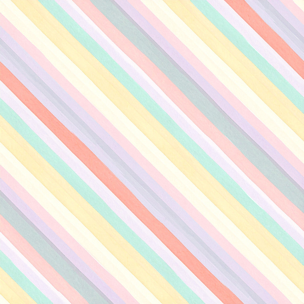 pastel stripes, diagonal stripes, soft yellow, pale pink, mint green, lavender, coral pink, cream, light gray, striped pattern, candy colors, rainbow stripes, modern geometric, contemporary style, whimsical, cheerful, gender neutral, nursery, playroom, baby room, kids room, spring colors, soft pastels, delicate stripes, trendy, cute, sweet, baby shower