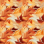 burnt orange, rust red, golden yellow, cream, warm autumn tones, feather pattern, flowing leaves, abstract swirls, nature-inspired, botanical, flame design, organic, elegant, modern, autumn, fall, thanksgiving, thanksgiving decor, warm color palette, sophisticated, decorative, artistic, dynamic movement, home decor, bedding, nursery, kids room, playroom