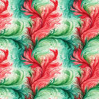 watercolor, christmas swirls, red, green, coral pink, mint green, emerald, flowing patterns, decorative swirls, festive motifs, holiday design, artistic brushstrokes, fluid movement, organic curves,, fabric panel, seamless repeat, winter theme, elegant scrollwork, botanical flourishes