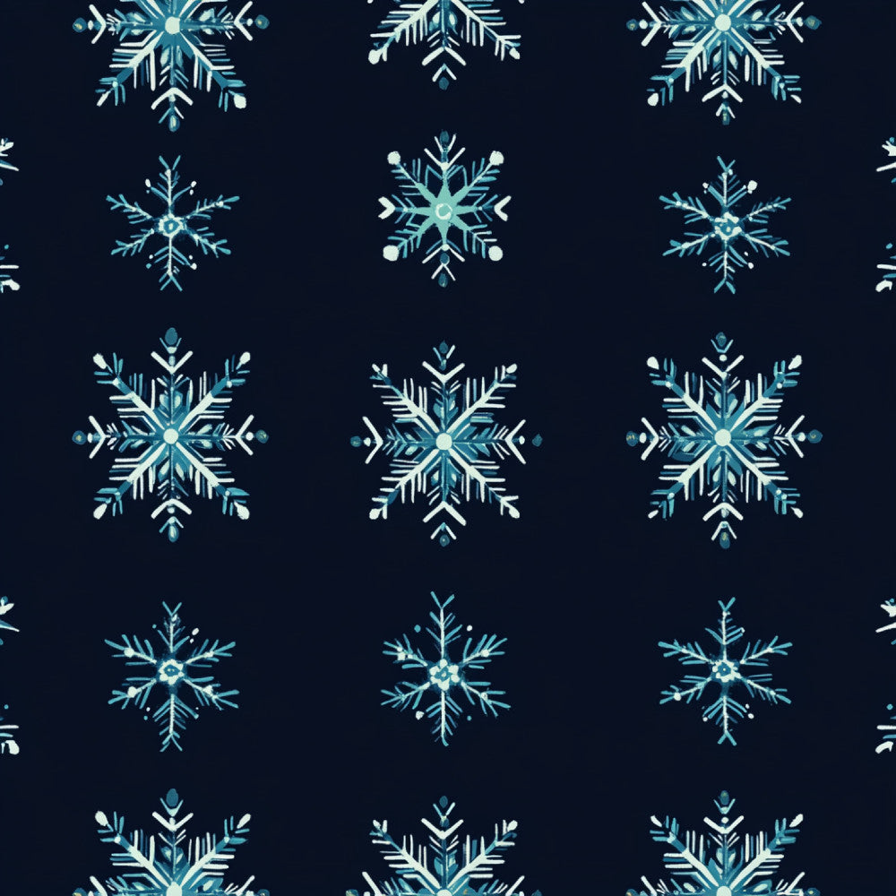 navy blue, turquoise, ice blue, cyan, white, snowflake, geometric, winter, holiday, christmas, frozen, sparkle, shimmer, elegant, modern, delicate, intricate, symmetrical, celestial, frosty, icy, snow, scandinavian, minimalist, nursery, baby, kids room, seasonal, cold weather, festive