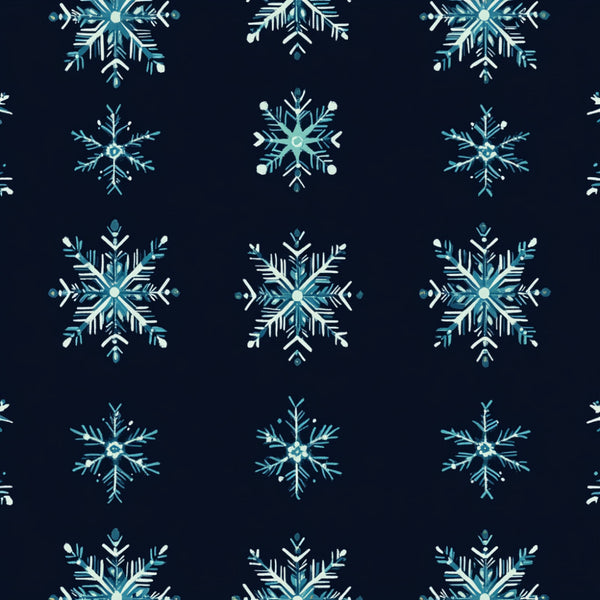 navy blue, turquoise, ice blue, cyan, white, snowflake, geometric, winter, holiday, christmas, frozen, sparkle, shimmer, elegant, modern, delicate, intricate, symmetrical, celestial, frosty, icy, snow, scandinavian, minimalist, nursery, baby, kids room, seasonal, cold weather, festive