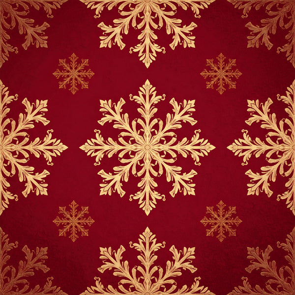 burgundy red, gold, cream, damask, ornamental, baroque, floral, snowflake, winter, christmas, holiday, elegant, luxurious, traditional, vintage, royal, ornate, decorative, festive, sophisticated, formal, regal, home decor, christmas decoration, winter theme, classical, antique, timeless