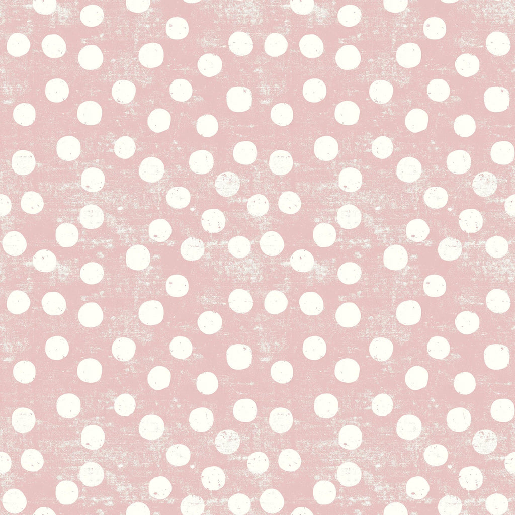 vintage pink, dusty rose, cream white, polka dots, circular patterns, distressed texture, weathered finish,, fabric panel, retro style, shabby chic, feminine design, soft pastels, geometric circles, vintage aesthetic, crafting material, sewing fabric, nursery theme, romantic mood