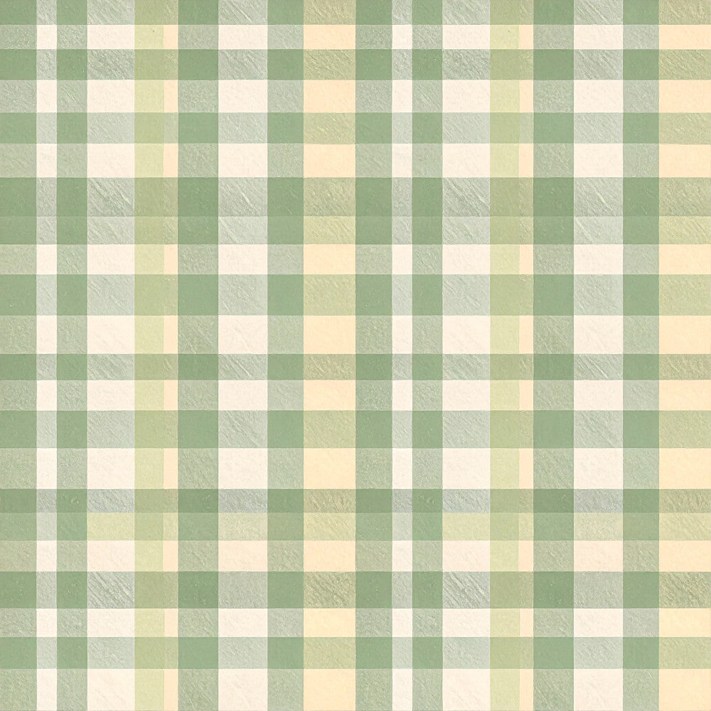 sage green, cream, pale yellow, soft green, neutral, pastel, checkered, gingham, plaid, geometric, woven texture, classic, traditional, farmhouse, cottage core, calming, subtle pattern, muted tones, gender neutral, nursery, baby room, toddler room, bedding, cozy, vintage inspired, timeless, restful, simple pattern, natural aesthetic