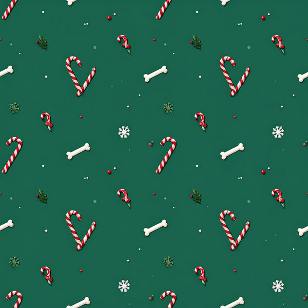 forest green, candy cane, red and white striped, white, bone, cream, holly, mistletoe, snowflakes, christmas, holiday, festive, whimsical, playful, dog bones, pet, winter, traditional, cheerful, kids, children, nursery, playroom, dog lover, cute, nostalgic, retro candy cane pattern