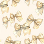 cream bows, tan bows, beige bows, gold bows, champagne bows, light brown bows, ribbon bows, bow tie pattern, elegant, vintage, classic, feminine, sophisticated, nursery, baby girl, baby shower, romantic, traditional, decorative, neutral palette, warm tones, gift wrap inspired, formal, delicate, watercolor style, gentle, soft aesthetic, timeless design
