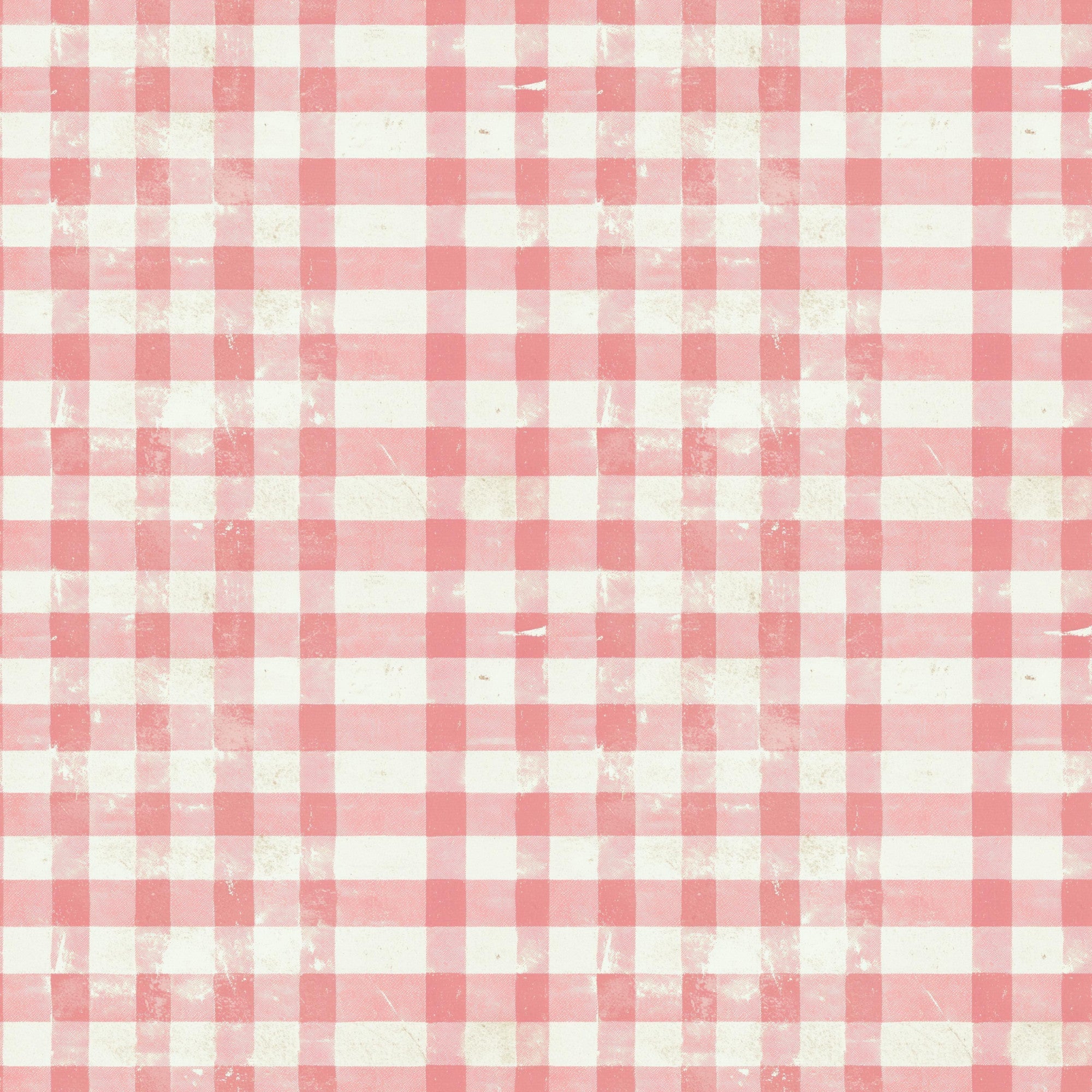 vintage pink, coral pink, cream white, gingham pattern, checkered design, distressed texture, weathered look, shabby chic, rustic charm,, fabric panel, pastel colors, cottage style, worn finish, alternating squares, geometric pattern, soft pink, antique style, crafting material