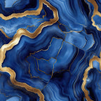 royal blue, gold, agate pattern, geode design, marble texture, flowing lines, organic shapes, mineral formation, metallic accents, swirling patterns, stone-like veins, crystalline structure, luxurious, elegant, abstract design,, fabric panel, geological inspired, fluid movement, iridescent effect