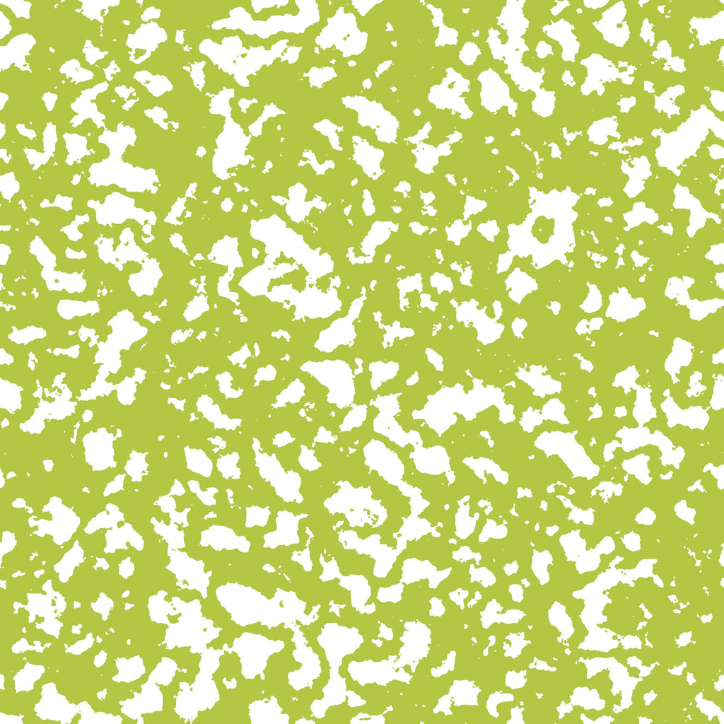 lime green, chartreuse, white, grunge pattern, distressed texture, abstract design, splatter effect, weathered look, vintage style,, fabric panel, modern art, contemporary, textured background, artistic splotches, irregular shapes, craft fabric, sewing material, geometric abstract, urban style