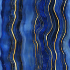 royal blue, navy blue, gold, metallic gold, agate pattern, geode design, flowing lines, wavy stripes, marbled texture, organic swirls, mineral inspired, luxurious, elegant, sophisticated,, fabric panel, abstract design, fluid movement, crystalline formation, deep blue tones