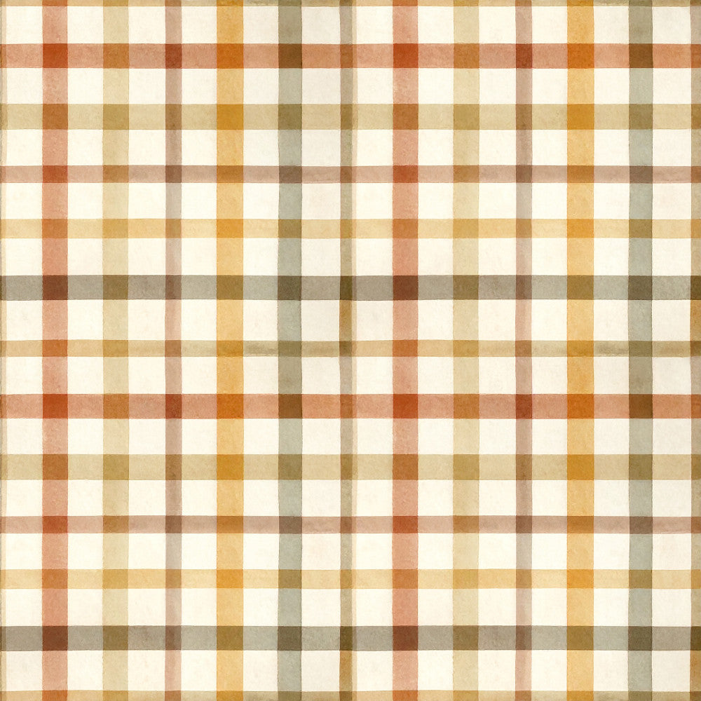 gingham, plaid, checkered, tan, cream, beige, rust, terracotta, sage green, olive green, taupe, brown, neutral, earth tones, farmhouse, rustic, country, traditional, vintage, cottage core, quilted look, woven pattern, warm palette, autumn, fall, geometric, classic, timeless, cozy, homespun