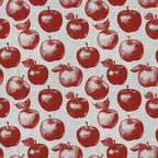 red apples, cream white, crimson red, apple pattern, fruit print, orchard theme, vintage style, farmhouse aesthetic, rustic design, classic pattern, kitchen decor, fall harvest, autumn, nature inspired, botanical, retro fabric, traditional design, countryside, apple orchard, food theme, culinary print, heritage pattern, cottage style, homespun, timeless design, nursery, kids room, children's fabric, whimsical fruit