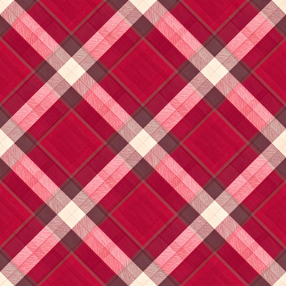 crimson red, deep pink, hot pink, light pink, cream, off-white, burgundy, mauve, plaid, argyle, geometric, diamond pattern, checked, traditional, classic, elegant, modern, sophisticated, quilted texture, layered, dimensional, contemporary, bold pattern, structured, home decor, bedding, sewing projects