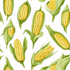 yellow corn, green husks, corn cobs, vegetable pattern, golden kernels, farm produce, harvest theme, botanical design,, fabric panel, seamless repeat, agricultural motif, summer crops, green leaves, corn stalks, food illustration, garden vegetables, rural theme, corn kernels, farming pattern