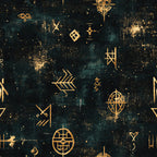 deep teal, forest green, gold, metallic gold, celestial, mystical, nautical, compass rose, ship wheel, arrows, stars, crosses, runes, viking, nordic, medieval, occult, magical, whimsical, elegant, mysterious, adventure, navigation, maritime theme, night sky, constellation, distressed, vintage, bohemian, alternative
