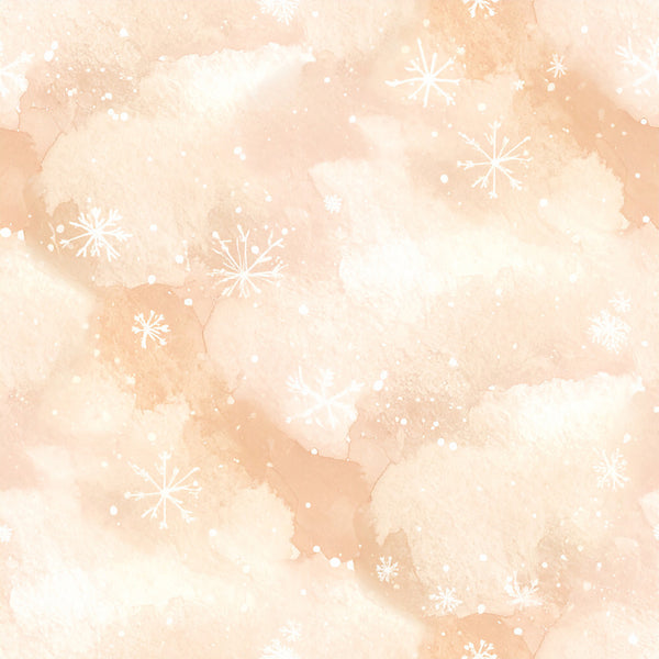 peach, cream, ivory, soft pink, blush pink, watercolor, snowflakes, winter, holiday, christmas, ethereal, elegant, whimsical, delicate, feminine, soft, gentle, nursery, baby, children, dreamy, magical, sparkle, snow, festive, season, cozy, romantic, pastel