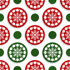 christmas, holiday, festive, red, forest green, dark green, white, snowflakes, geometric, circular, medallion, traditional, winter, seasonal, snow, decorative, elegant, classic, intricate patterns, ornamental, children, kids, nursery, playroom, festive decor, red and green, holiday themed, winter wonderland, christmas themed