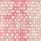 vintage pink, cream white, geometric pattern, diamond shapes, crosshatch texture, distressed finish,, fabric panel, worn appearance, shabby chic, faded print, repetitive motifs, dusty rose, soft pink, weathered look, cotton fabric, quilt blocks, muted tones, retro style