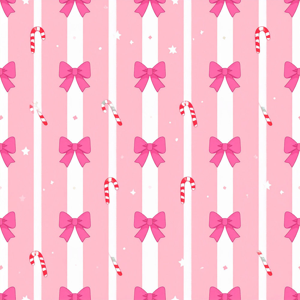 hot pink, candy pink, pale pink, white, candy canes, bows, ribbons, striped, festive, holiday, christmas, whimsical, cute, sweet, playful, nursery, kids room, baby girl, sparkles, stars, magical, cheerful, winter, seasonal, girly, decorative, peppermint, festive stripes