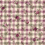 mauve, dusty rose, sage green, cream, burgundy, rose pink, floral, gingham, checkered, plaid, vintage, shabby chic, romantic, cottage core, farmhouse, elegant, traditional, roses, buds, small flowers, baby's breath, nature-inspired, spring, feminine, garden, botanical, timeless, classic, delicate, botanical garden