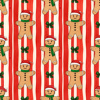 gingerbread men, red and white striped, christmas, holiday, festive, gingerbread, candy cane stripes, green scarf, red santa hat, whimsical, cheerful, children, kids, nursery, playroom, cute characters, seasonal, winter, baking themed, cookie inspired, traditional christmas, retro christmas, vintage holiday, smile faces, playful, primary colors, classic holiday, festive decor