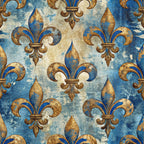 royal blue, gold, bronze, cream, distressed, fleur de lis, damask, vintage, elegant, ornate, french, regal, luxury, baroque, traditional, antique, weathered, metallic, classic, decorative, heraldic, ornamental, formal, sophisticated, timeless, distressed wallpaper, european, historical, aristocratic