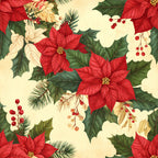 christmas, holiday, poinsettia, red poinsettia, cream, red, forest green, dark green, gold, burgundy, floral, botanical, festive, elegant, traditional, vintage, nature, winter, evergreen, holly, berries, pine branches, seasonal, decorative, classic holiday, timeless, sophisticated, red flowers, white background