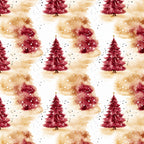 burgundy christmas trees, cream white background, gold watercolor, wine red trees, festive holiday, christmas theme, winter scene, elegant christmas, watercolor trees, sparkle details, snow effect, neutral christmas, warm tones, gold accents, holiday decor, traditional christmas, rustic holiday, festive pattern, winter wonderland, burgundy and cream, gold and wine, christmas forest, repeating tree pattern, holiday textile, seasonal festive, warm christmas palette, elegant winter, classic holiday design