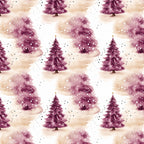 burgundy trees, plum purple, dusty rose, cream, beige, watercolor, winter, christmas, holiday, snowy, sparkle, glitter effect, elegant, whimsical, festive, nature, forest, evergreen, gold star detail, falling snow, magical, rustic, modern, cozy, nursery, children's room, kids decor, winter wonderland, seasonal, metallic accents