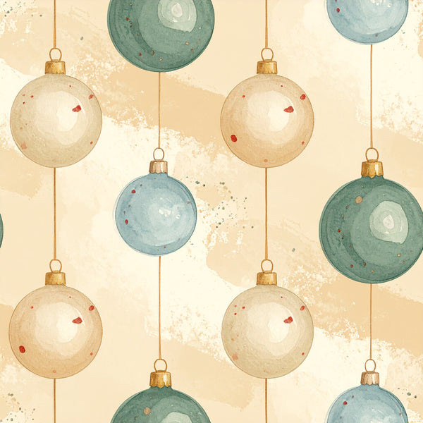 christmas ornaments, sage green, cream, beige, gold, vintage christmas, holiday, festive, baubles, decorative balls, whimsical, rustic, elegant, nostalgic, retro, distressed, watercolor, soft aesthetic, winter, seasonal, nursery, kids room, playroom, soft colors, muted tones, classic holiday, traditional christmas, celestial inspired, timeless design